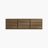 Crescent Modular 9 Drawers Dresser, 93.9 Inch Wide - Walnut Brown - 3-Piece Set