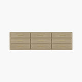 Crescent Modular 9 Drawers Dresser, 93.9 Inch Wide - Greige Oak - 3-Piece Set