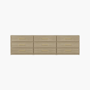 Crescent Bedroom Modular Dressers, 9 Drawers Storage