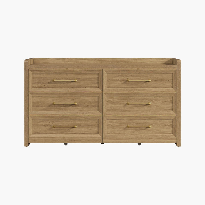 Helio White 6 Drawers Dresser