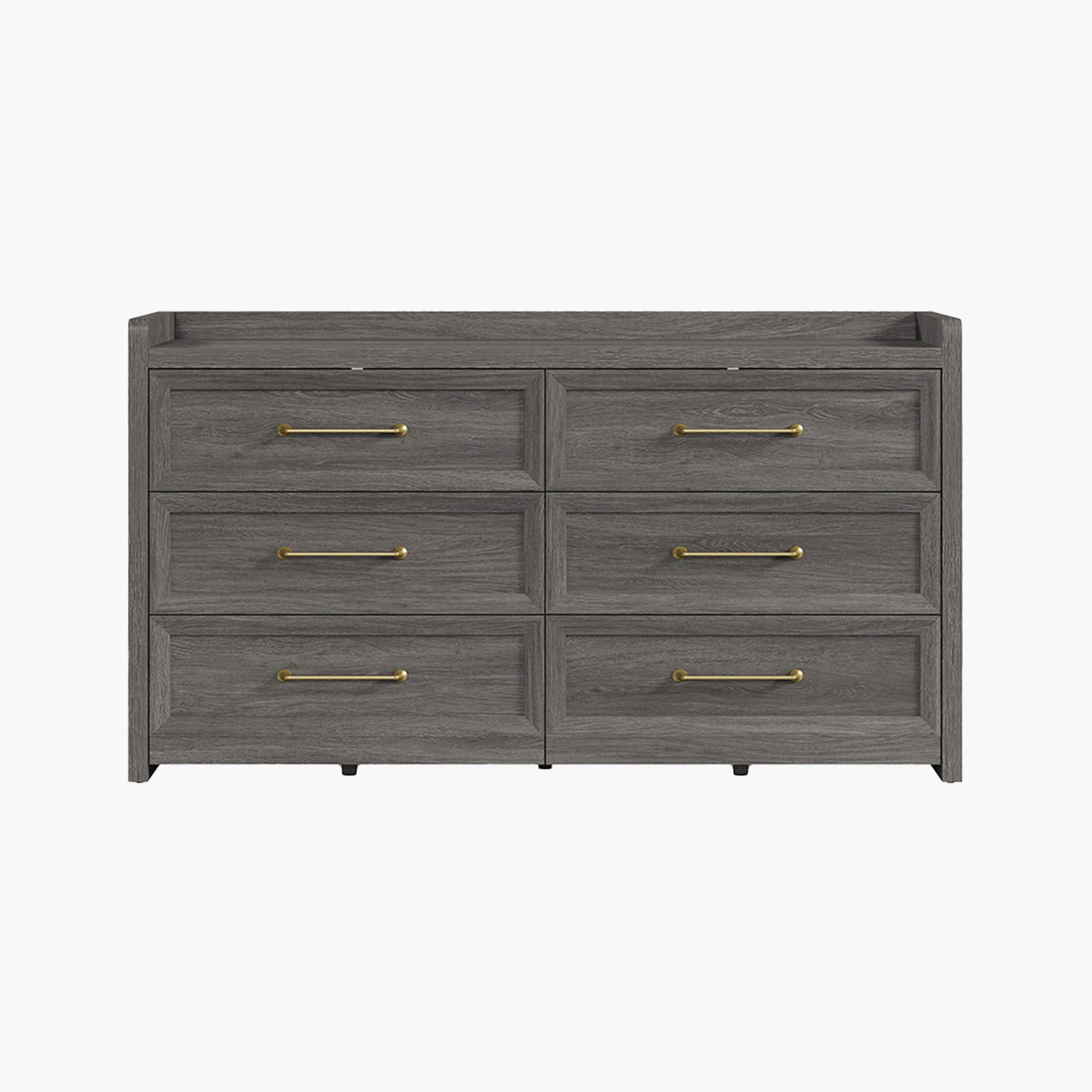 Helio White 6 Drawers Dresser - 1 Piece - Midnight Black