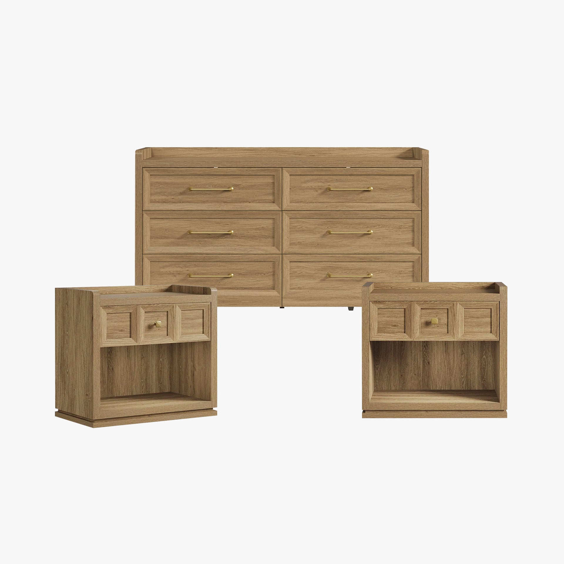 Helio 6 Drawers Dresser Nightstand
