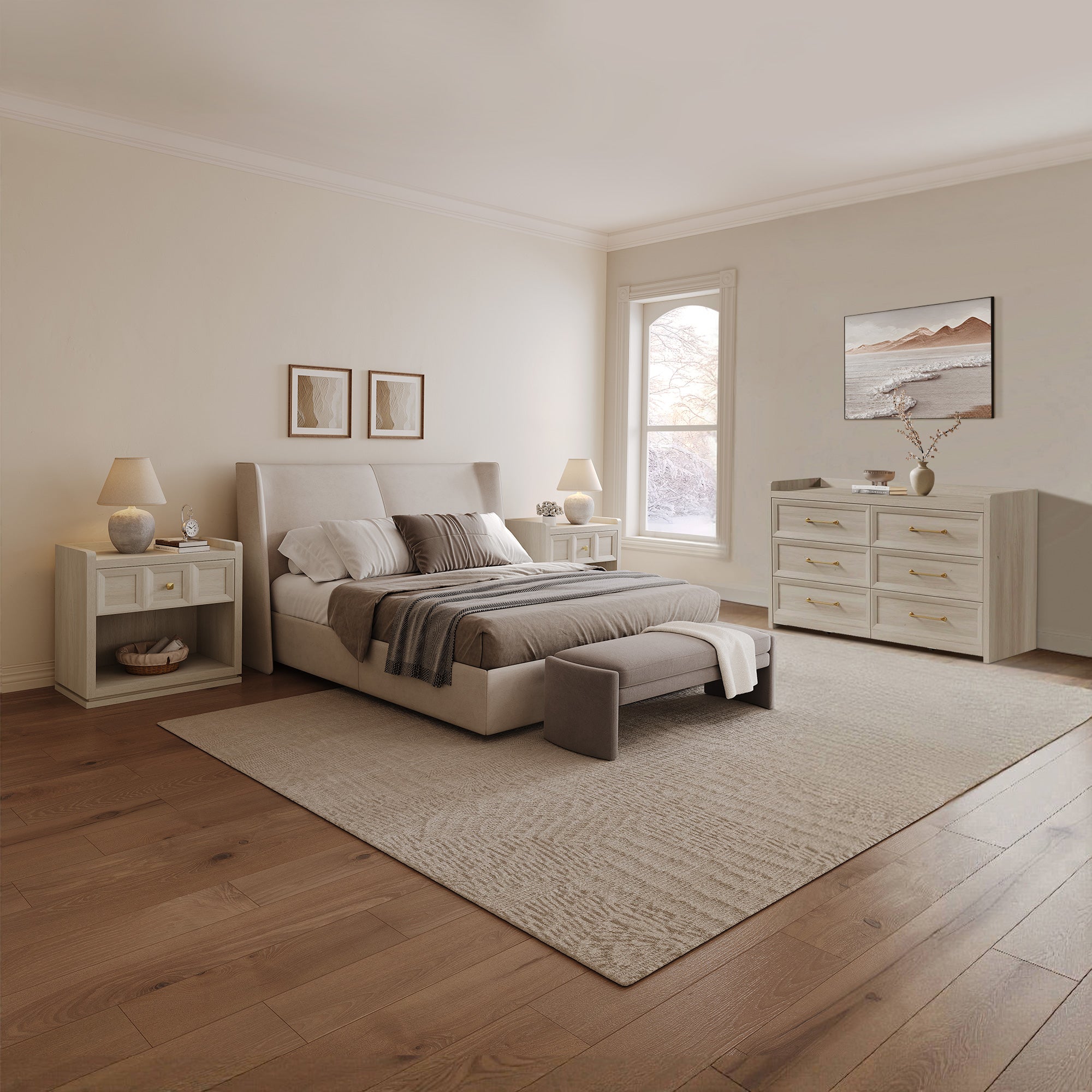 Helio 6 Drawers Dresser and Nightstand