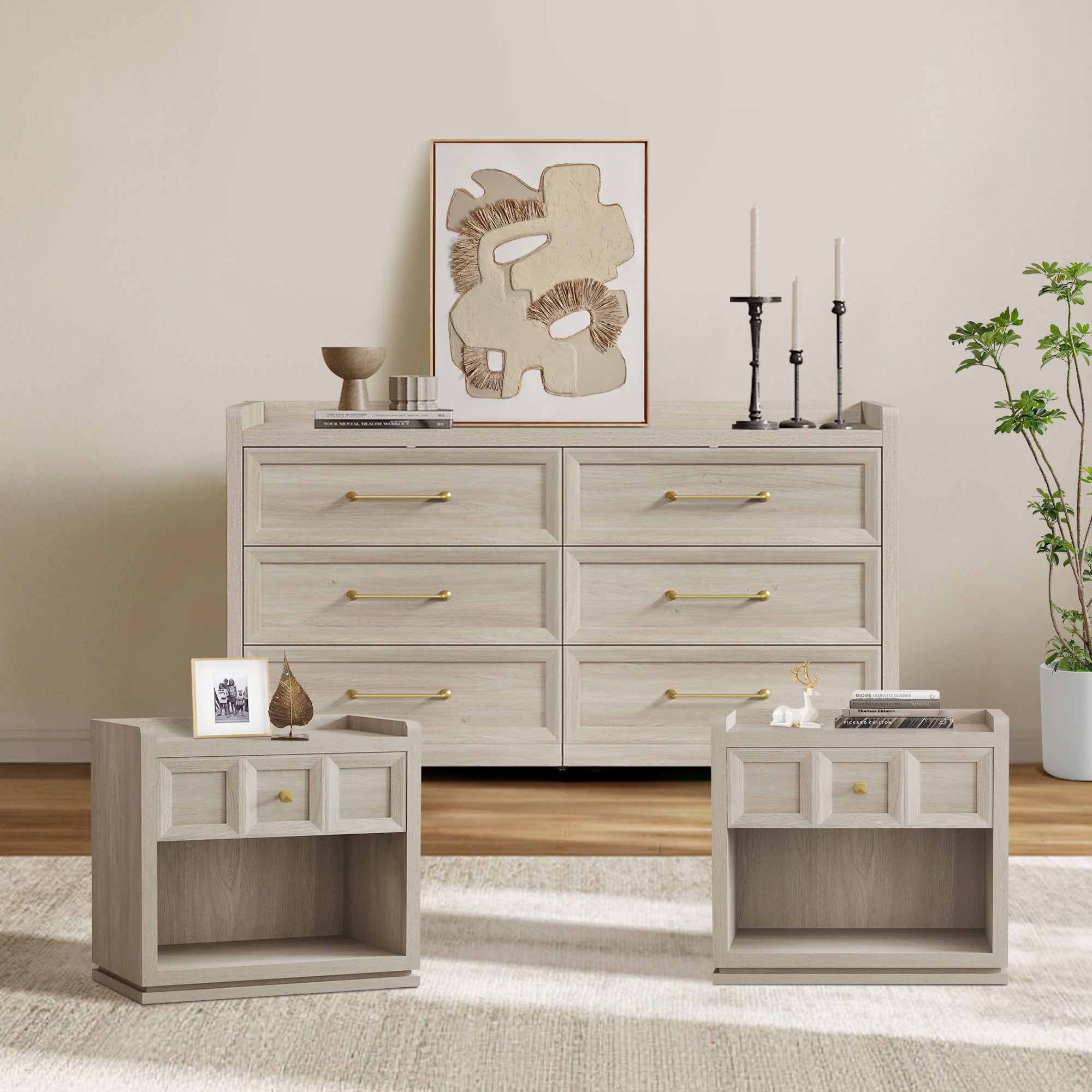 Helio 6 Drawers Dresser and Nightstand