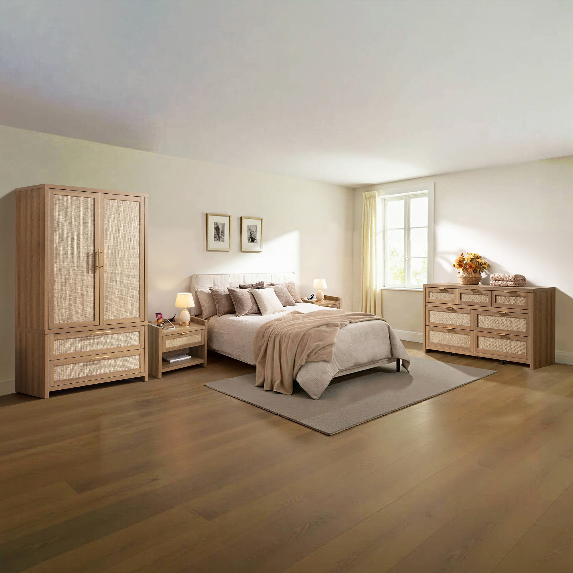Savanna Wardrobes Closet,Dresser and Nightstand Set
