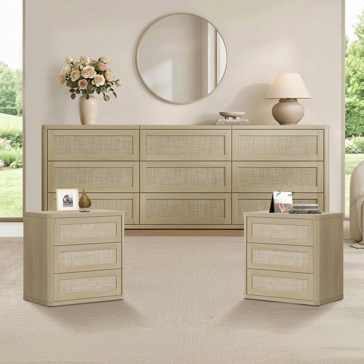 Zura Modular 9-Drawer Chest and Nightstands Set