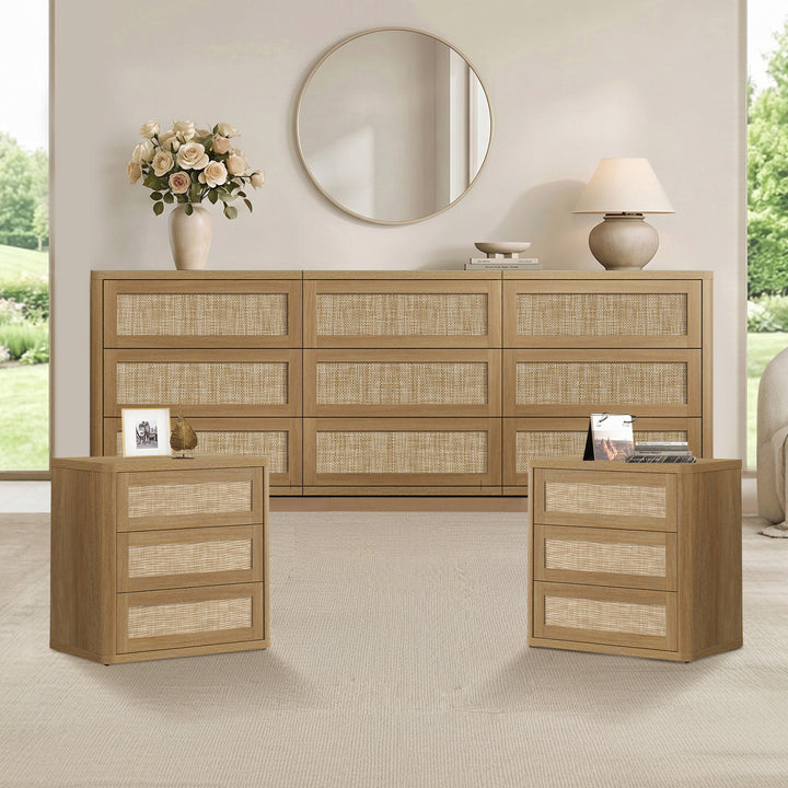 Zura Modular 9-Drawer Chest and Nightstands Set