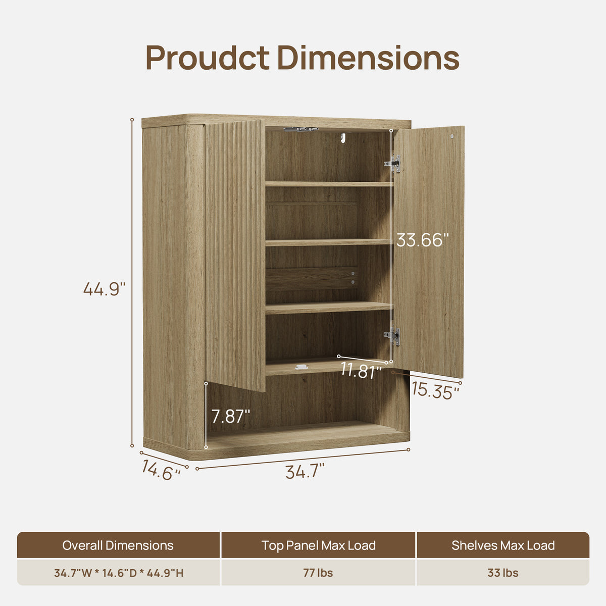 Cas Shoe Cabinet with 2 Doors, Entryway Storage