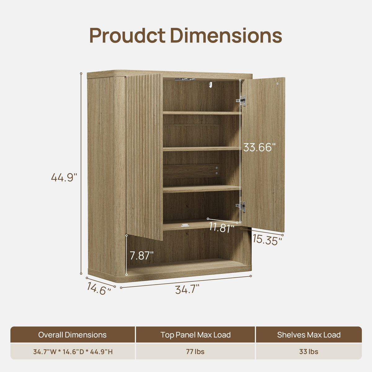 Cas Shoe Cabinet with 2 Doors, Entryway Storage, Set of 2