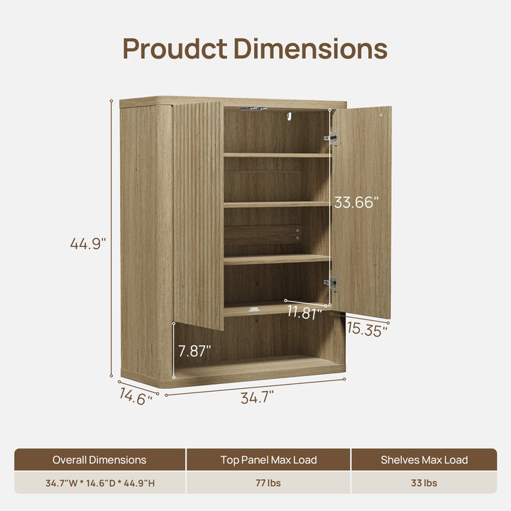 Cas Shoe Cabinet with 2 Doors, Entryway Storage, Set of 2
