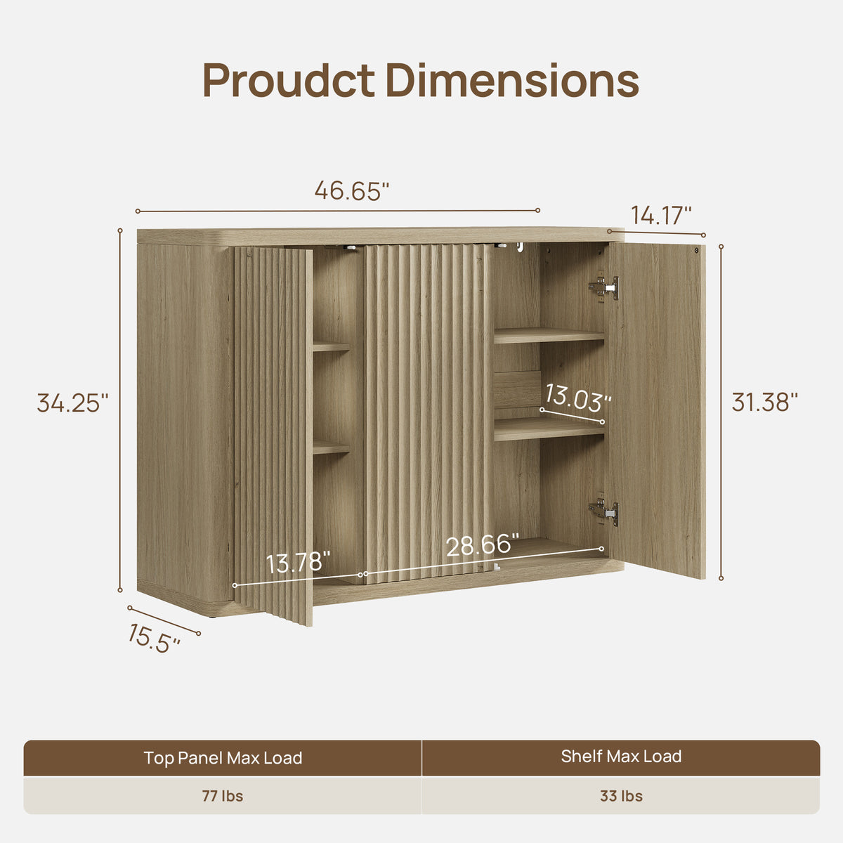 Cas Sideboard Cabinet with 3 Doors