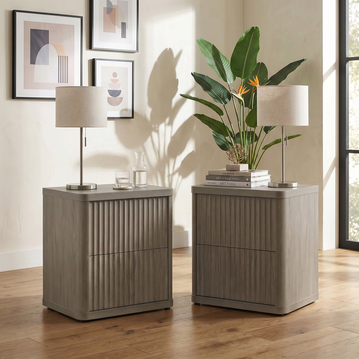 Cas Nightstand with 2 Drawers, Set of 2