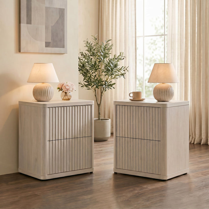 Cas 2 Drawers Nightstand for Bedroom, Set of 2