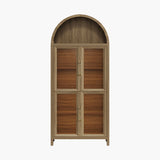 Helio Display Cabinet with Glass Door - 1 Piece - Brown Oak