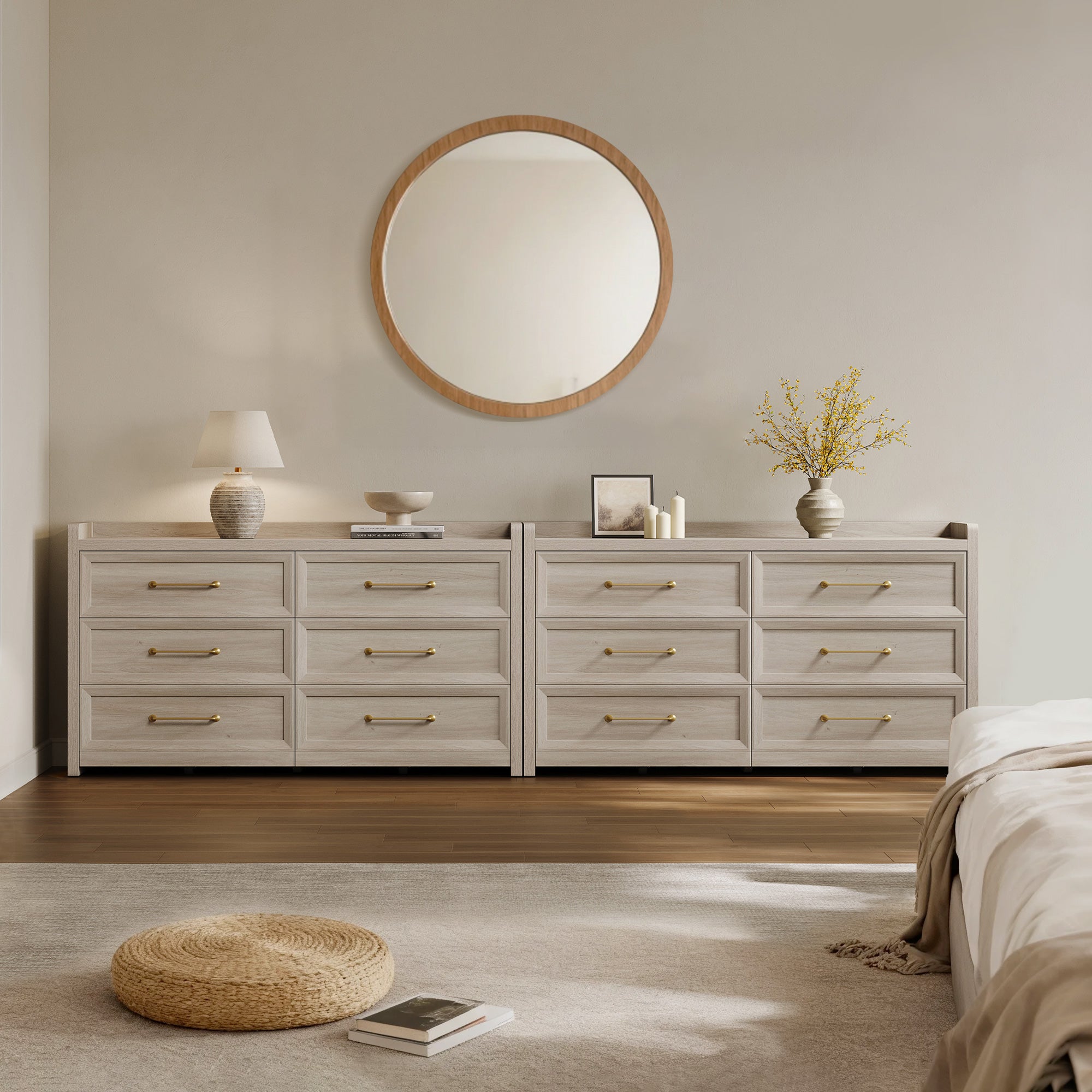 Helio White 6 Drawers Dresser
