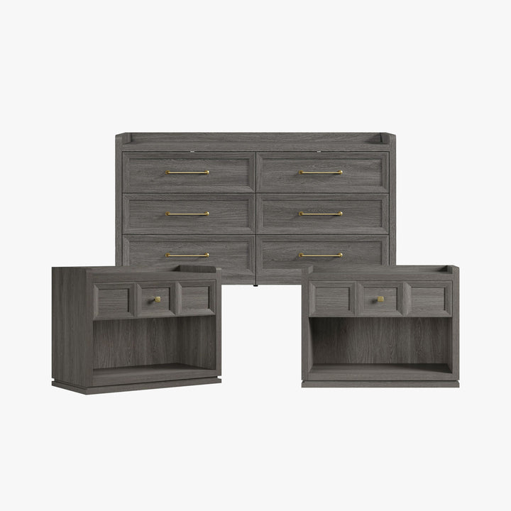 Helio 6-Drawer Dresser and Large Nightstands Set