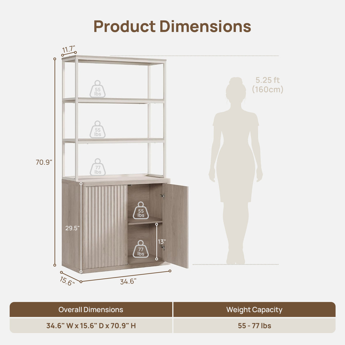 Stria Book Shelf with Doors