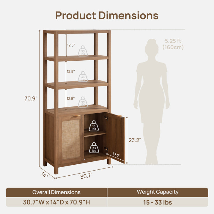 Savanna 5-Shelf Tall Bookcase