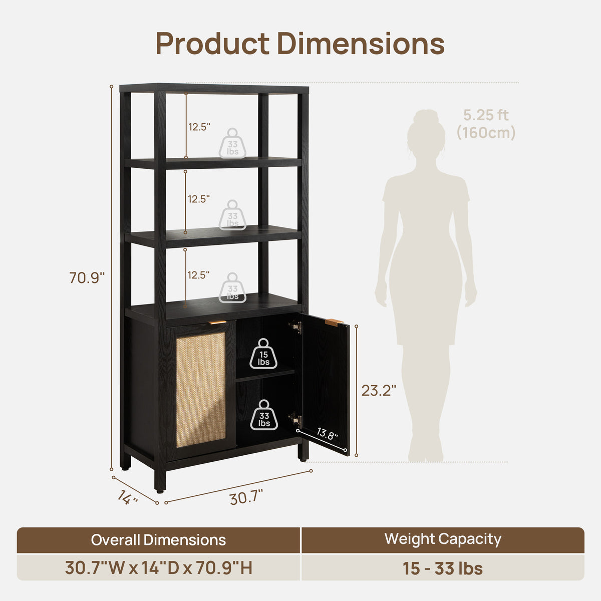 Savanna Bookshelf with 2 Doors