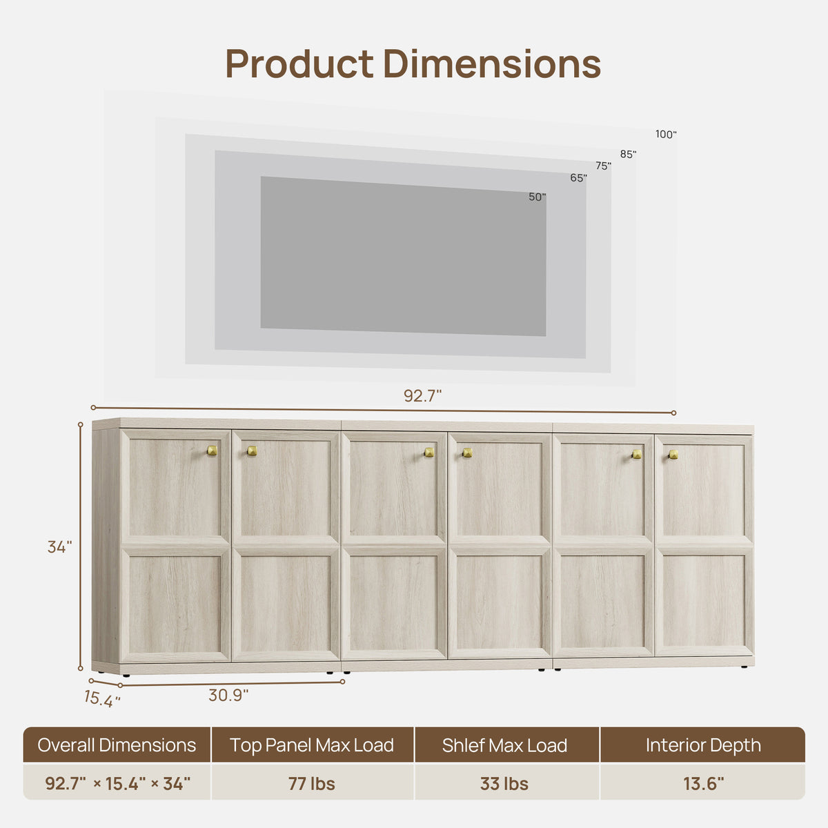 Helio 2-Door Sideboard Cabinet, Sectional Design, Set of 3
