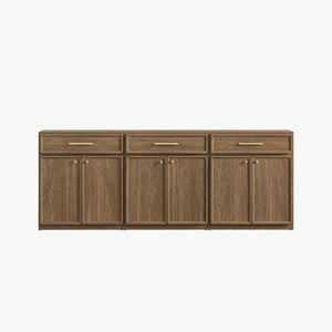 Crescent Sideboard Cabinet with Storage, Set of 3