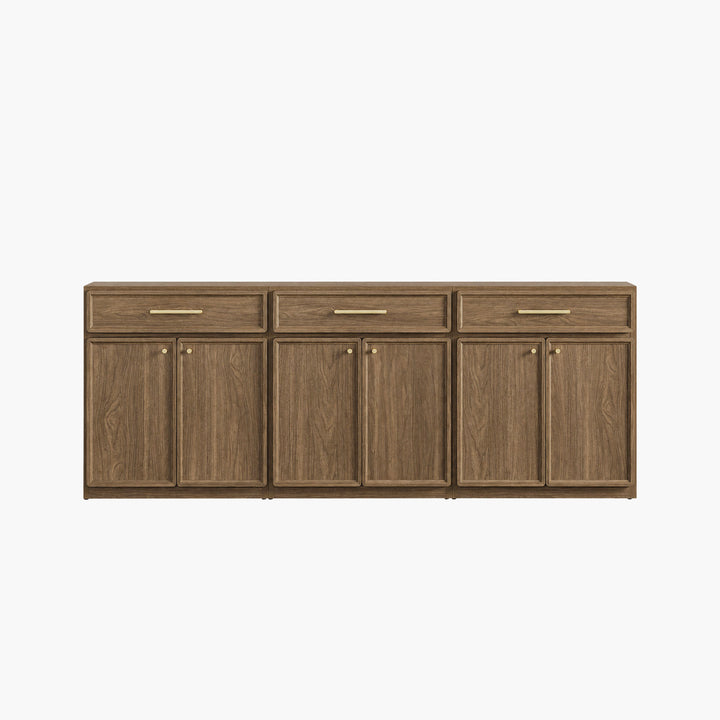 Crescent Sideboard Cabinet with Storage, Set of 3
