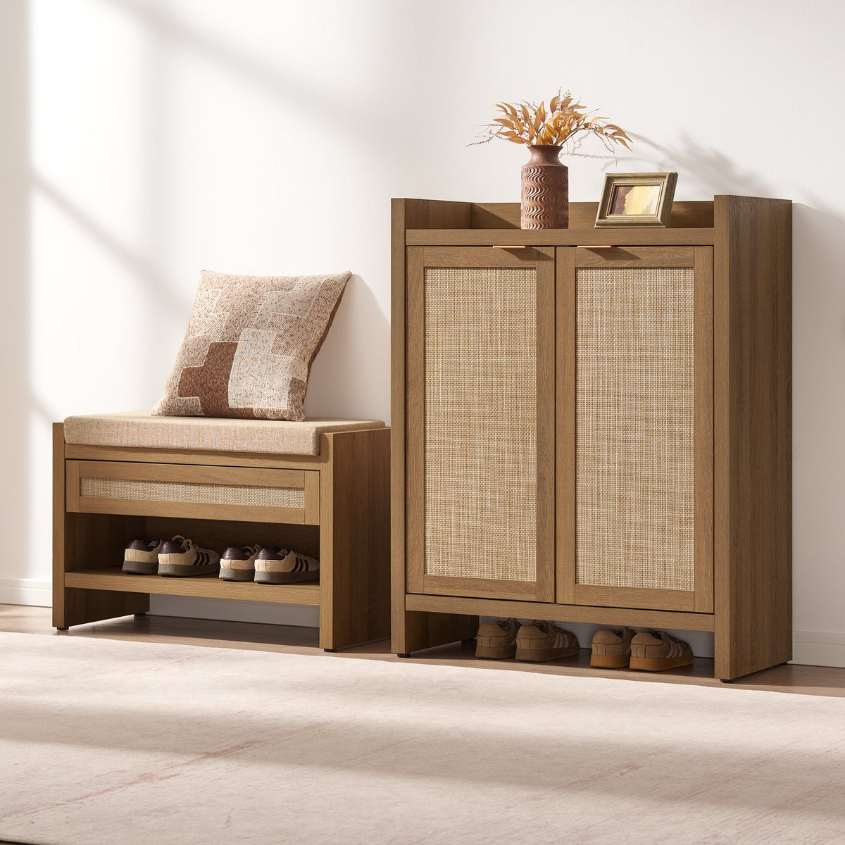 Savanna 2-Door Shoe Storage Cabinet, Set of 2