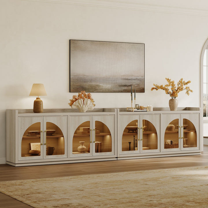 Helio Glass-Door Buffet Cabinet with Lights