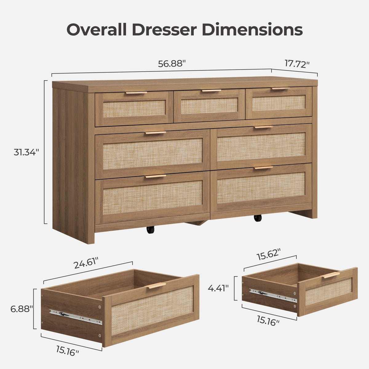 Savanna Rattan Bedroom Set, Large Storage