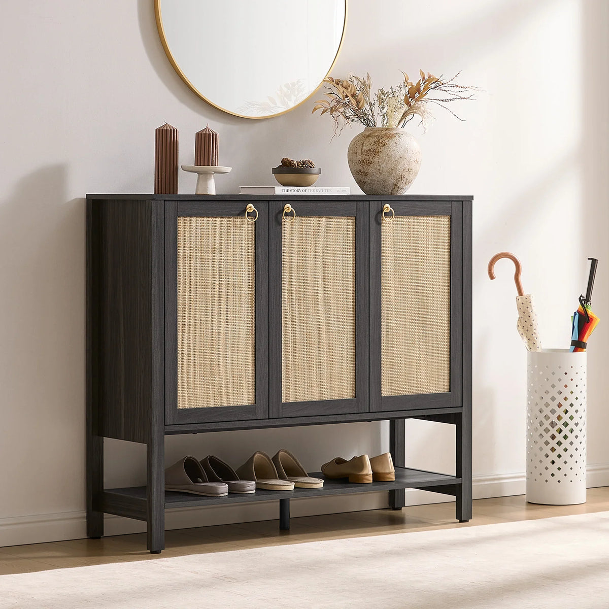 Terra White Shoe Cabinet, 3 Doors