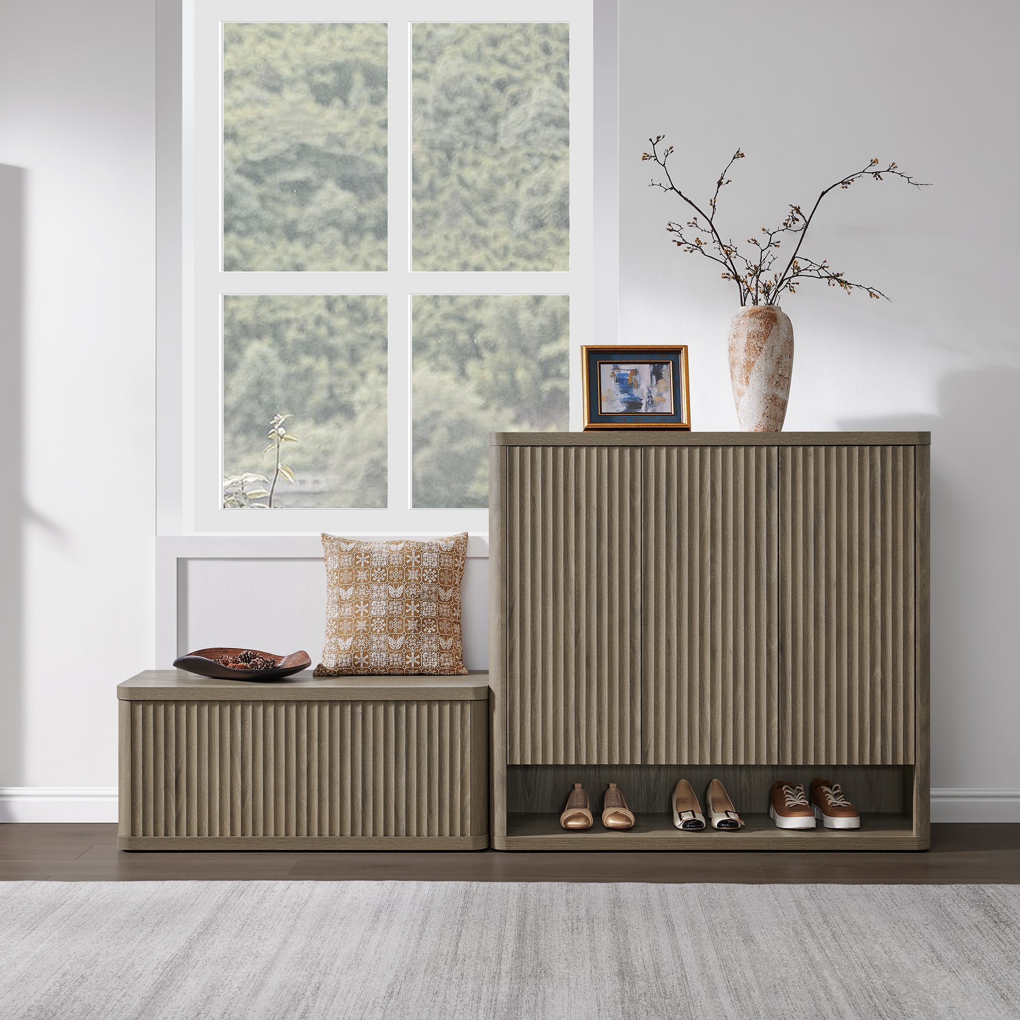 Cas Storage Shoe Bench with Flip-Top Lid