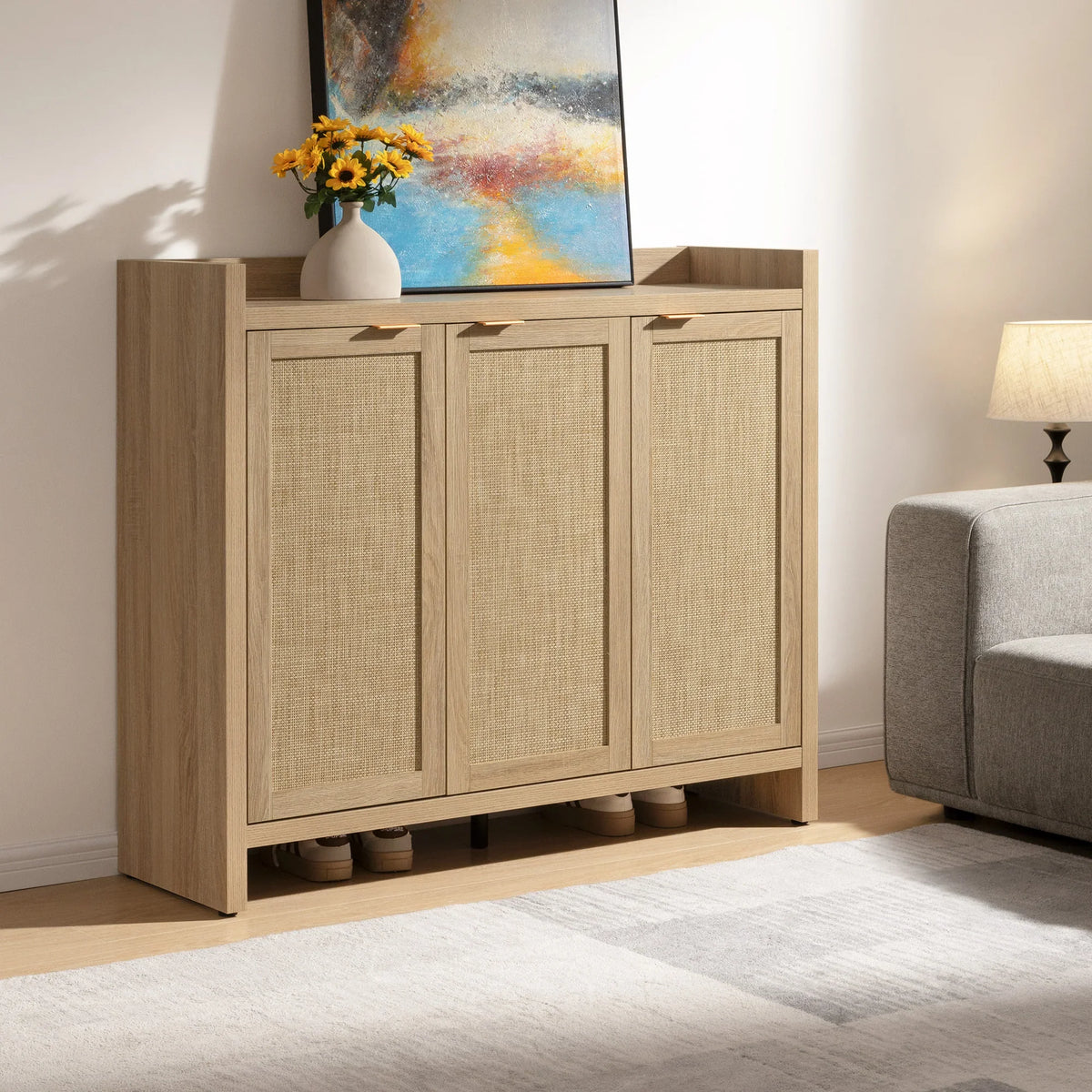 Savanna Black Shoe Cabinet, 30 Pairs Shoes