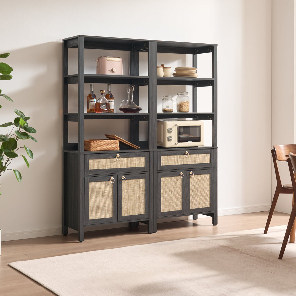 Terra 68.5" Bookshelf with Drawers, Set of 3