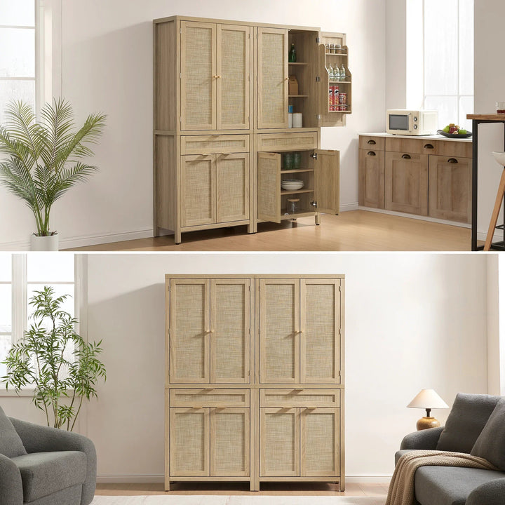 Savanna Storage Cabinet with Drawer, 72'' Tall, Set of 2