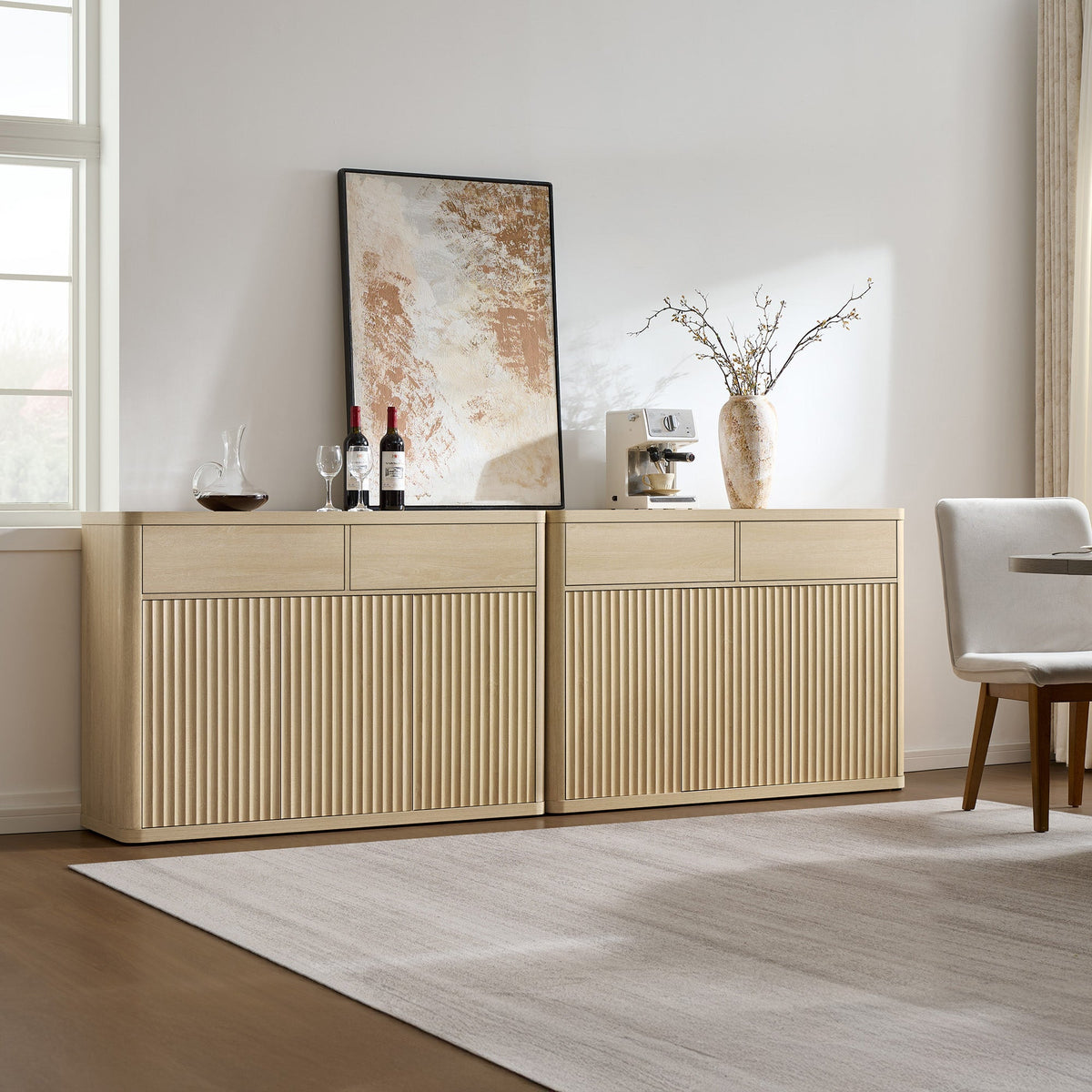 Cas Sideboard Buffet with Large Storage, Set of 2