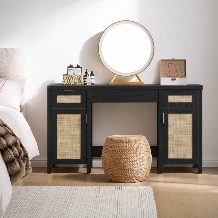 Savanna Makeup Vanity - 1 Piece - Black Oak