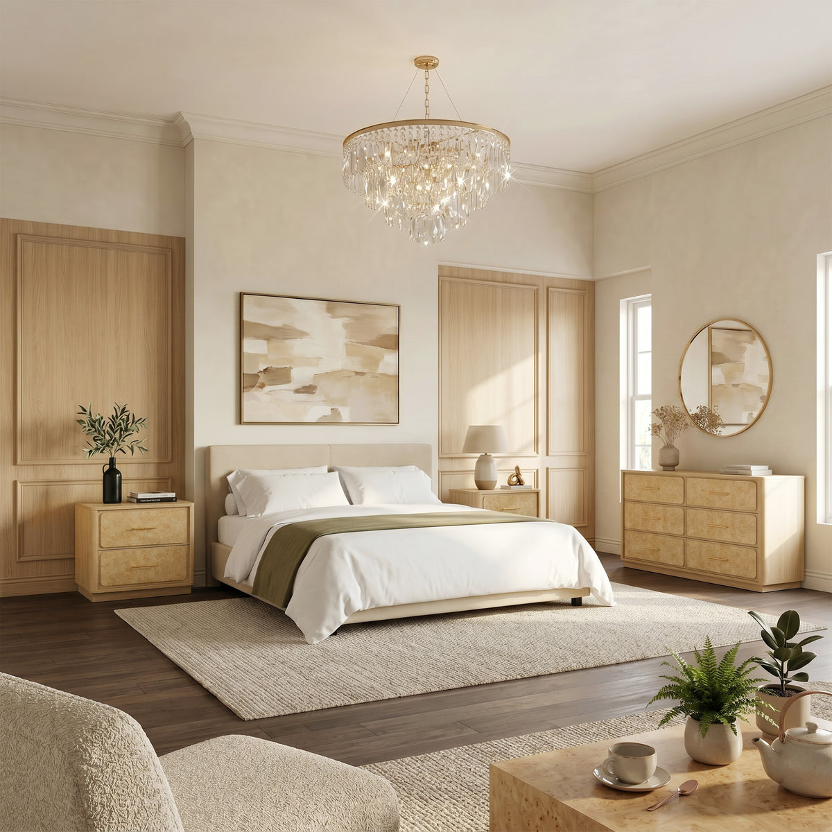 Burluxe Luxury Modern Dresser and Nightstands Sets