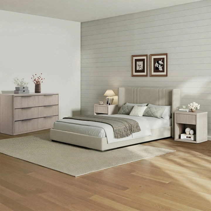 Cas 6 Drawers Dresser Fluted Bedroom Sets