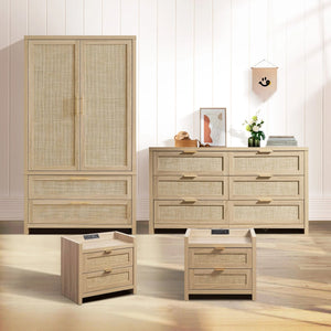 Savanna 3 Pieces Bedroom Set, Dresser, Wardrobe and Nightstands