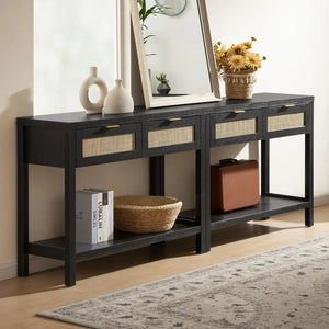 Savanna Black Console Table, Entryway Storage