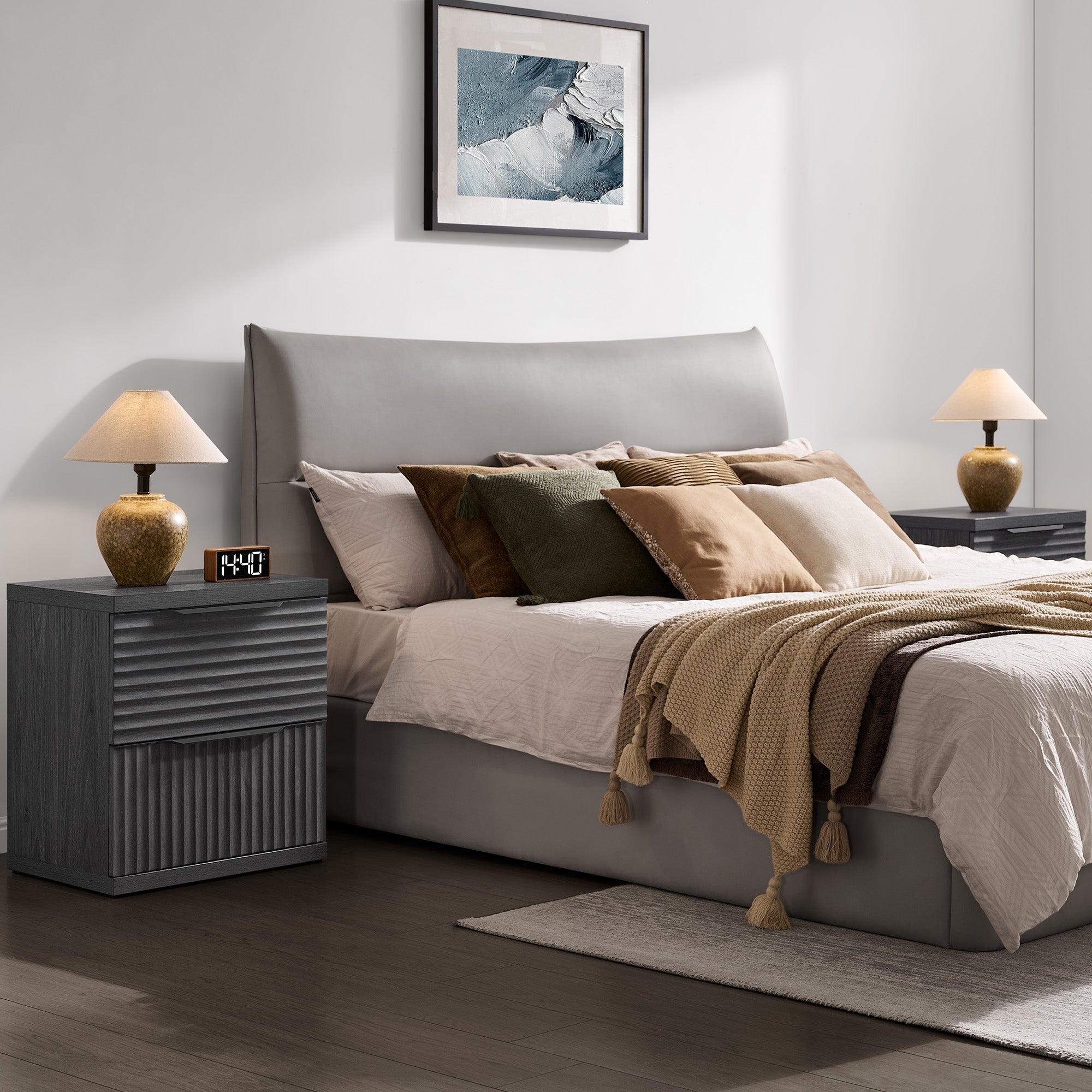 Stria 2-Drawer Nightstand with Interchangeable Panels