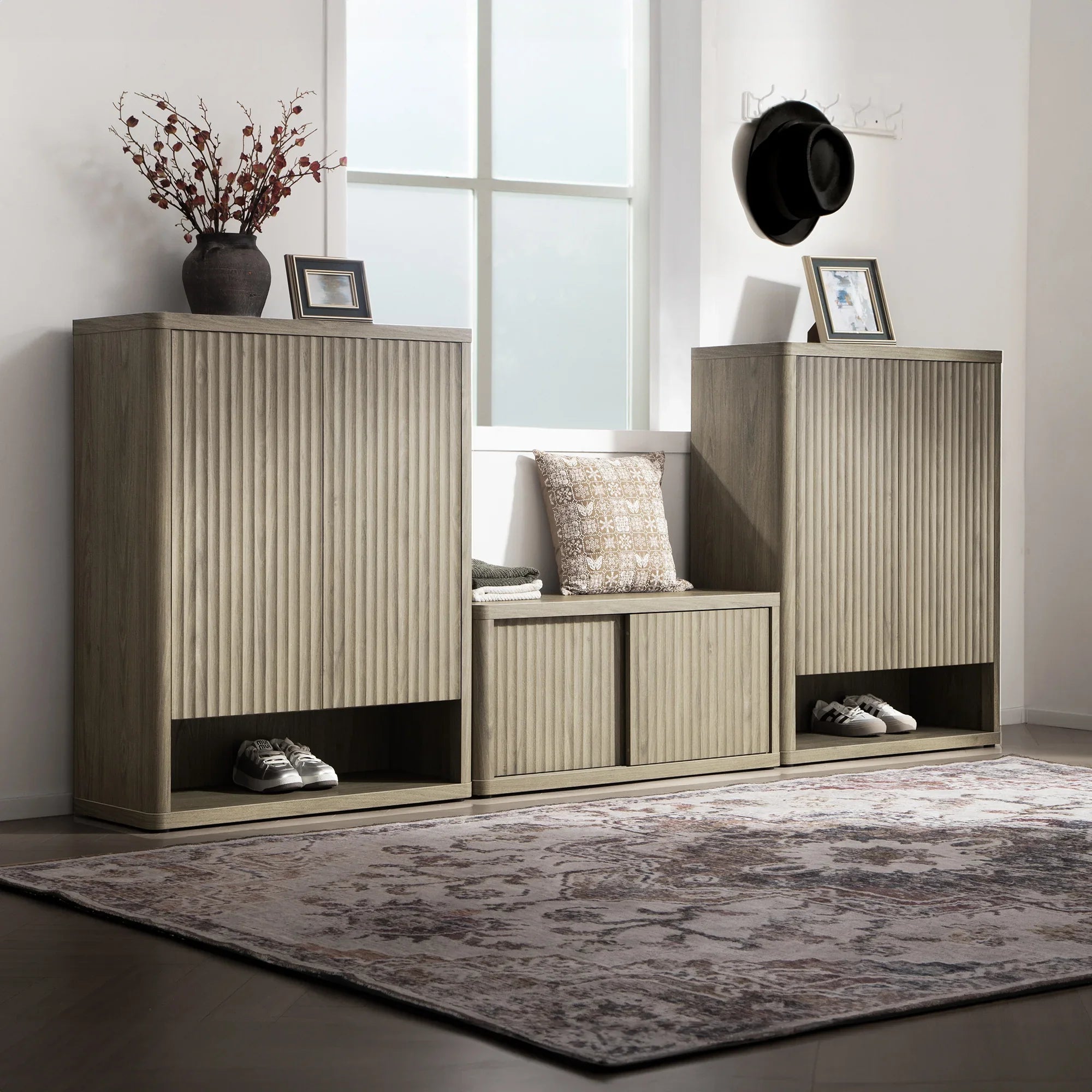 Cas Black Shoe Cabinet Entryway