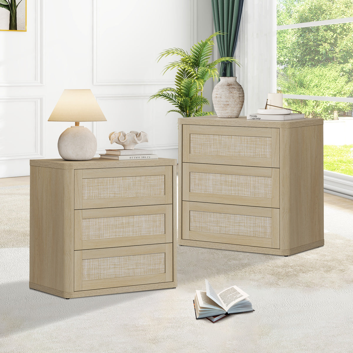 Zura Nightstand with 3 Drawers