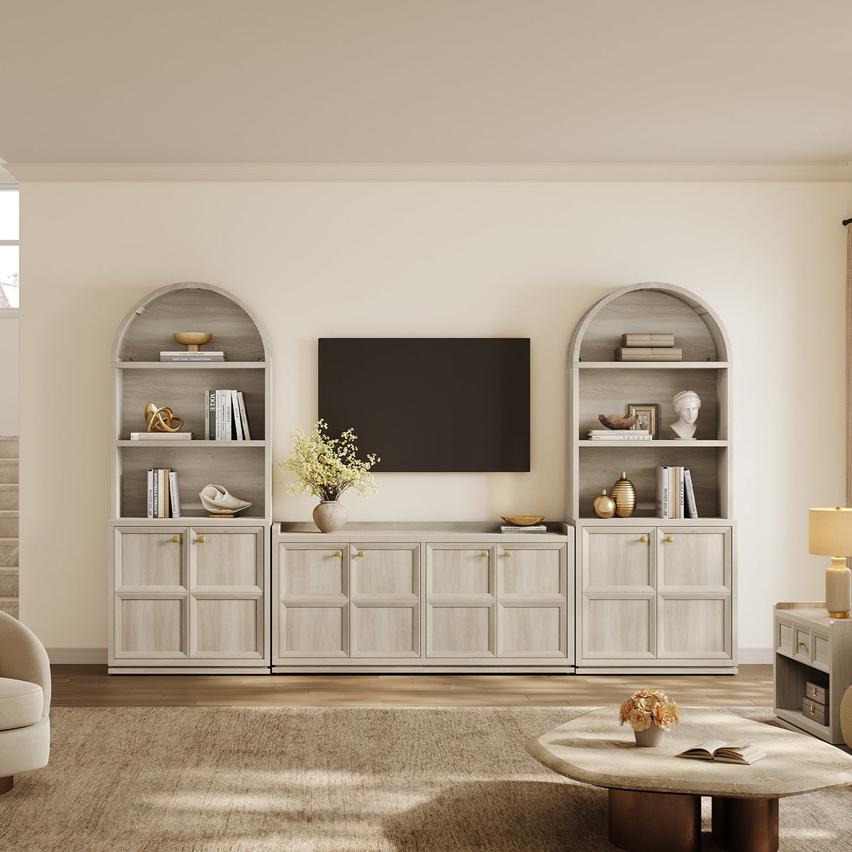 Helio Black Sideboard with 4 Doors, Set of 2