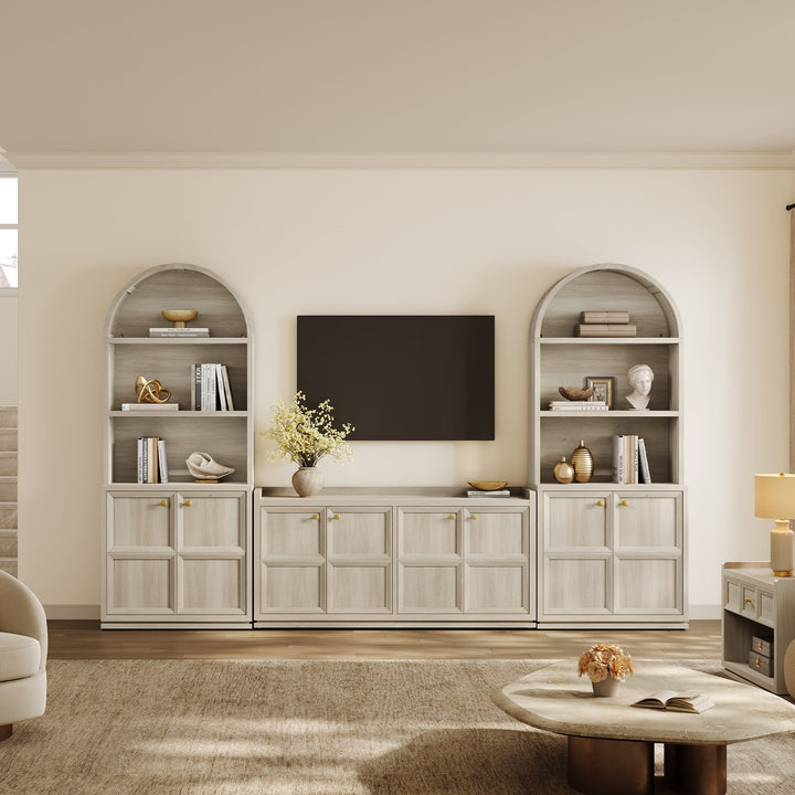 Helio Black Sideboard with 4 Doors, Set of 2