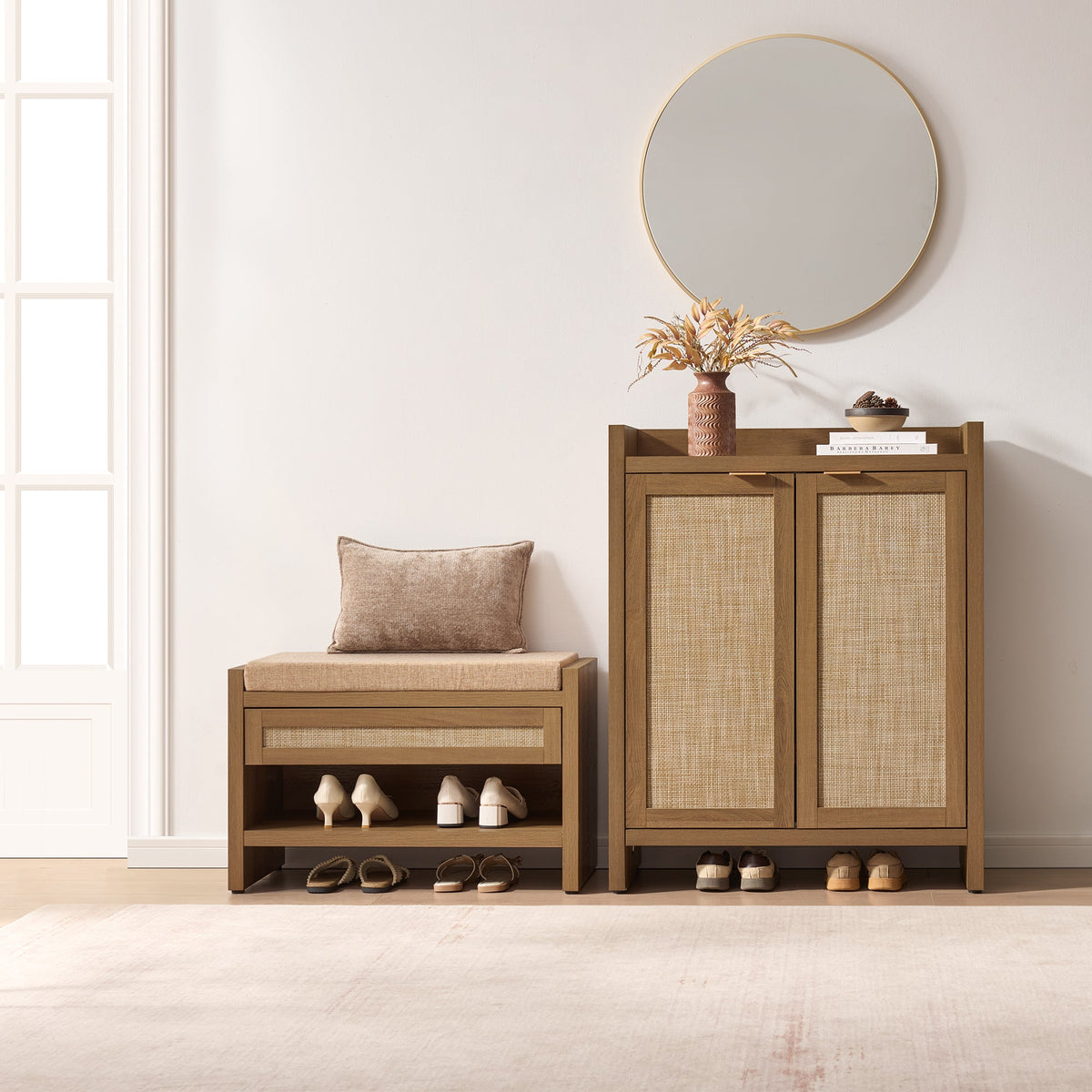Savanna 2-Door Shoe Storage Cabinet, Set of 2