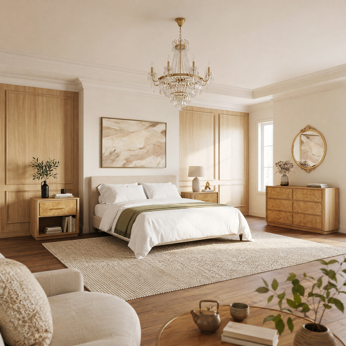 Burluxe Dresser with Drawers and Nightstands Set