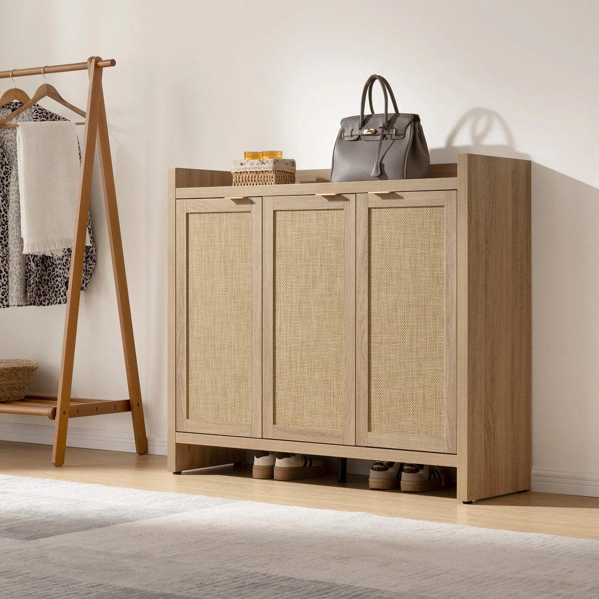 Savanna Black Shoe Cabinet, 30 Pairs Shoes