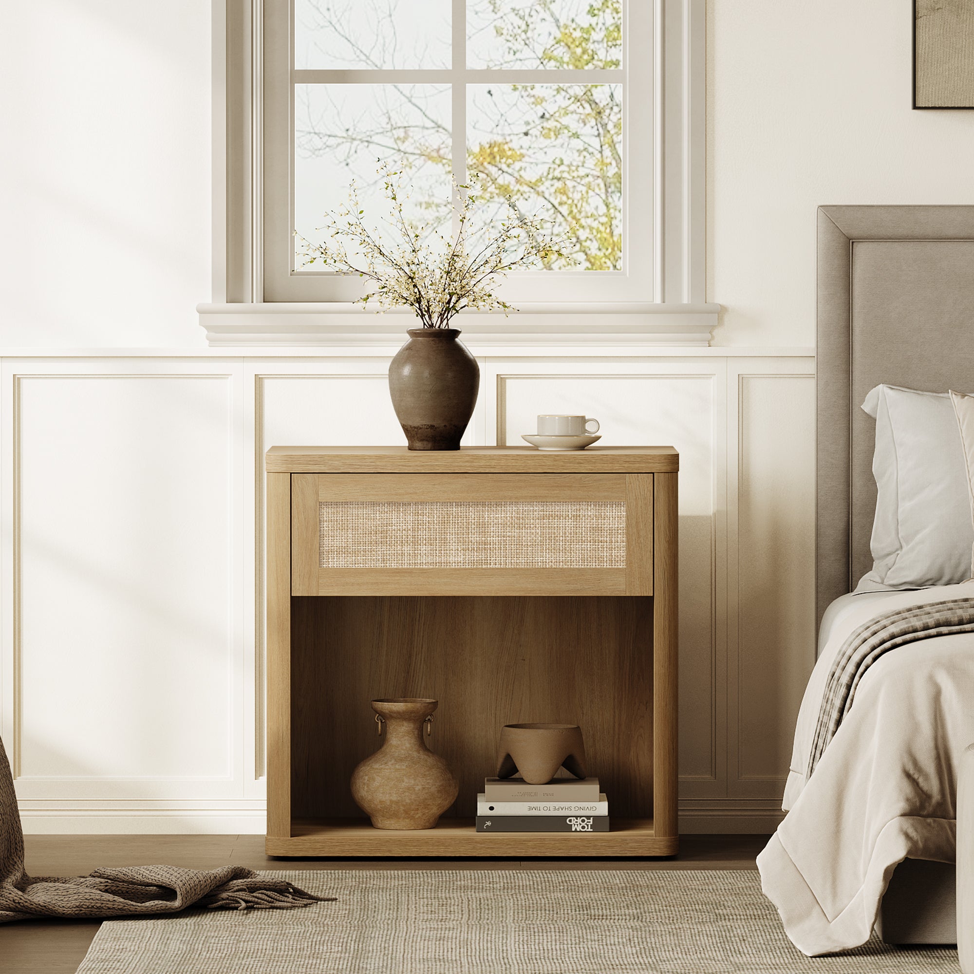 Zura Modular Large-Size Bedroom Sets, Rattan Style