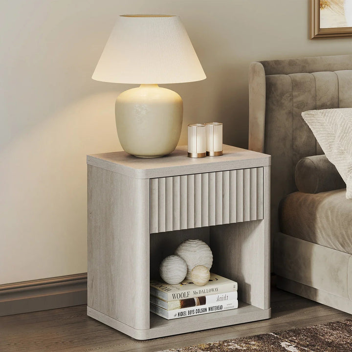 Cas 6 Drawers Dresser and 1 Drawer Nightstands Set for Bedroom - 1 Set - Dark Grey Alder